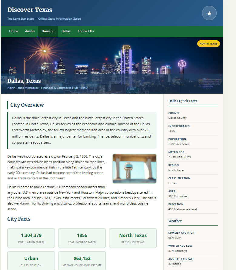 Discover Texas — Dallas
